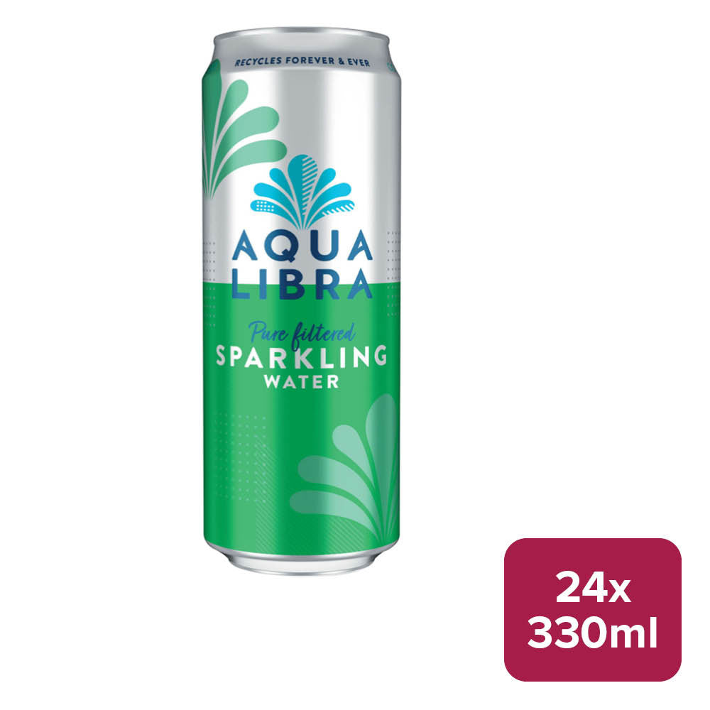 Aqua Libra Sparkling Water 24 x 330ml Can