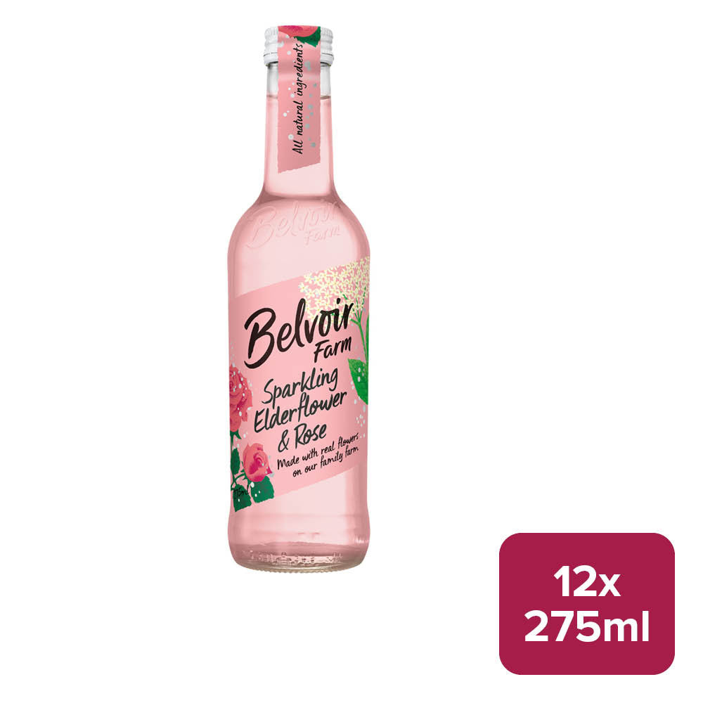 Belvoir Sparkling Elderflower & Rose 12 x 275ml NRB