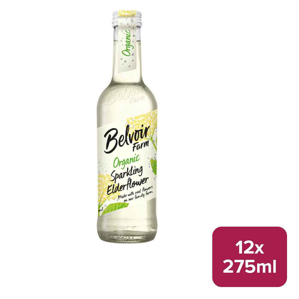 Belvoir Organic Sparkling Elderflower 12 x 275ml NRB