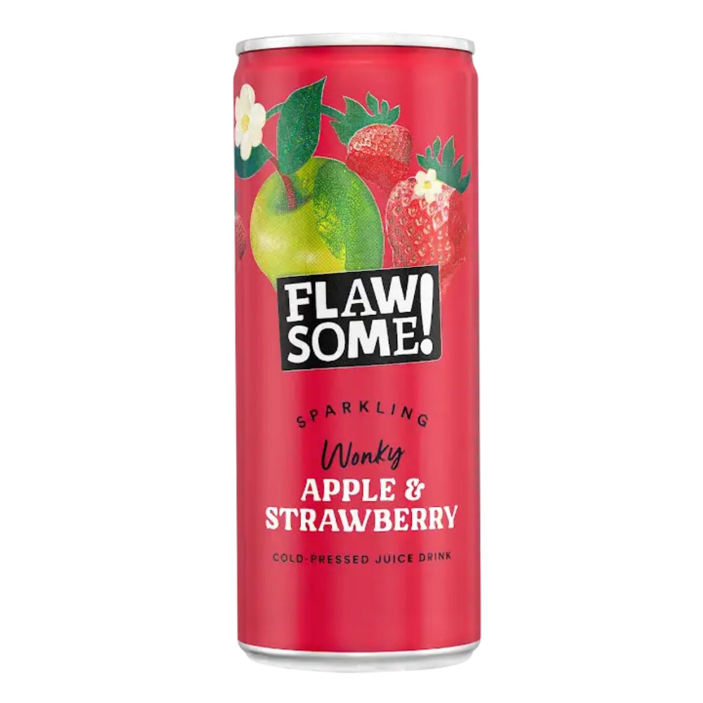 Flawsome! Apple & Strawberry Lightly Sparkling Juice Drink 24 x 250ml Can