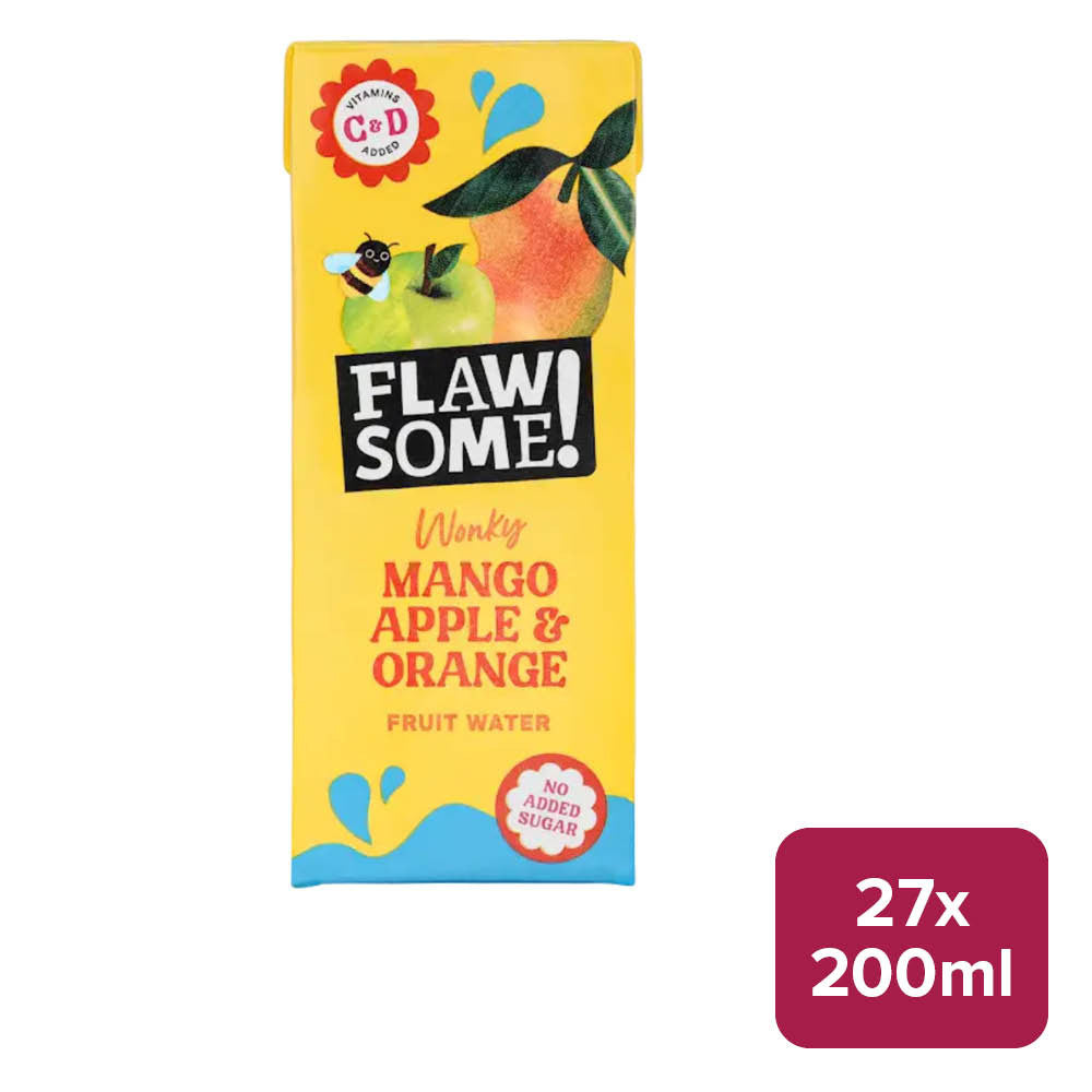 Flawsome! Mango, Apple & Orange Wonky Fruit Water 27 x 200ml Carton