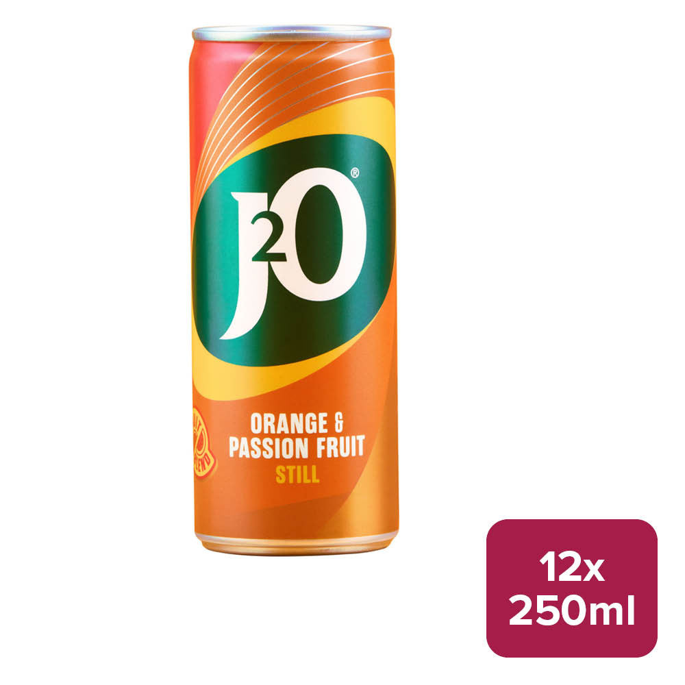 J2O Orange and Passion Fruit 12 x 250ml Can
