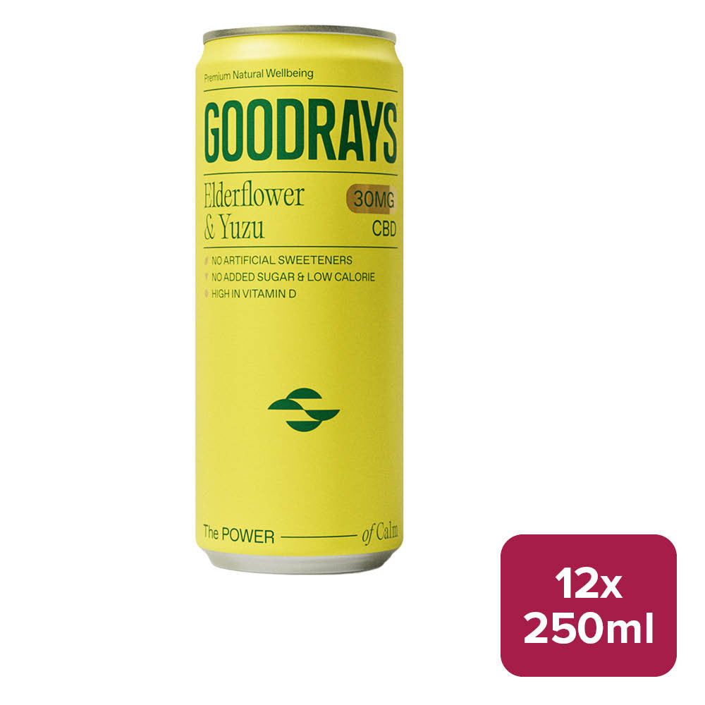 Goodrays Elderflower & Yuzu Natural CBD 12 x 250ml Can